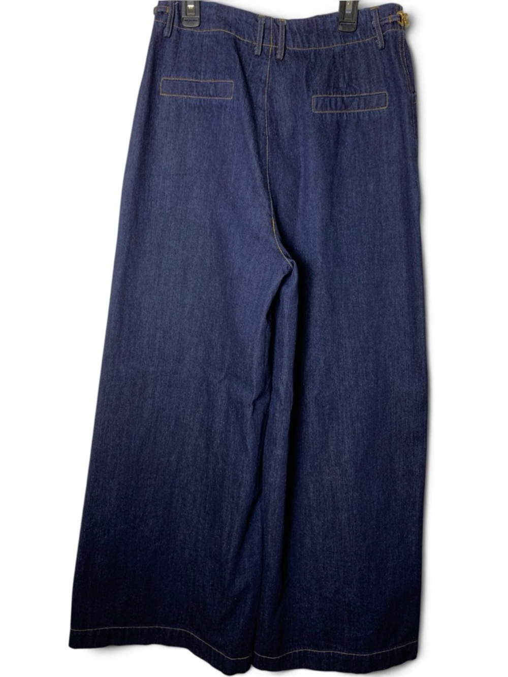 Free Market Jeans Womens M Dark Wash Super Wide Leg High Rise Gold Chain Denim - Picture 11 of 15